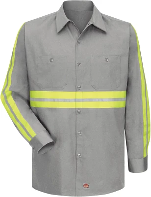 Red Kap Men's Enhanced Visibility Long Sleeve Cotton Work Shirt
