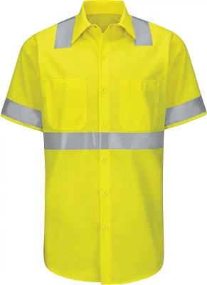 Red Kap Men's Hi-Visibility Ripstop Type R Class 3 Short Sleeve Work Shirt