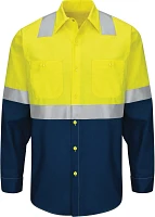 Red Kap Men's Hi-Visibility Colorblock Ripstop Type R Class 2 Long Sleeve Work Shirt