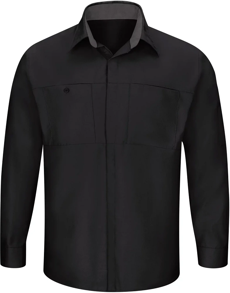 Red Kap Men's Performance Plus Shop Long Sleeve Button Down Shirt