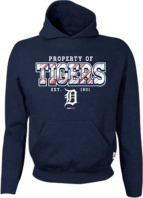 Stitches Boys' Detroit Tigers Fleece Pullover Graphic Hoodie                                                                    