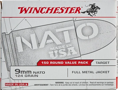 Winchester USA 9mm NATO 124-Grain Handgun Ammunition                                                                            