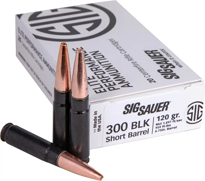 SIG SAUER Hunting Elite .300 Blackout 120-Grain Copper Solid Rifle Ammunition                                                   