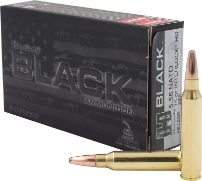Hornady Black 5.56 NATO 75-Grain Interlock HD Rifle Ammunition                                                                  
