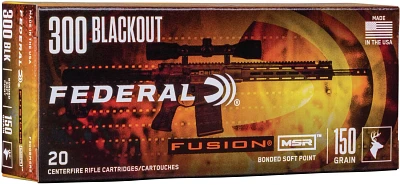 Federal Premium Fusion MSR .300 Blackout 150-Grain Centerfire Rifle Ammunition                                                  