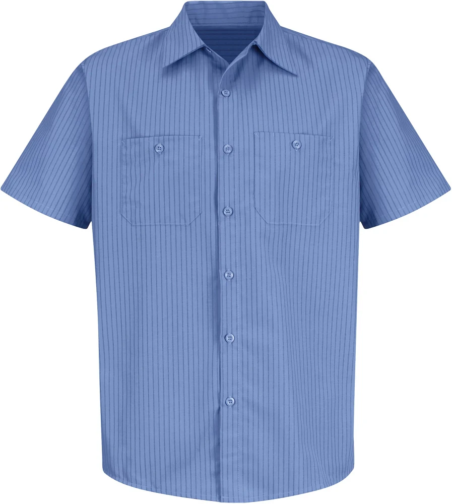 Red Kap Men's Industrial Stripe Short Sleeve Work Shirt