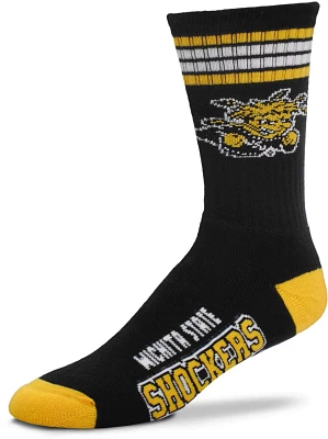 For Bare Feet Wichita State University 4-Stripe Deuce Crew Socks                                                                