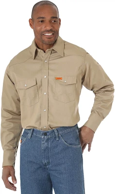 Wrangler Men's Flame Resistant Long Sleeve Denim Work Shirt