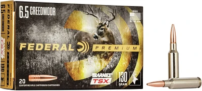 Federal Premium Barnes Triple-Shock X 6.5 Creedmoor 130-Grain Centerfire Rifle Ammunition                                       