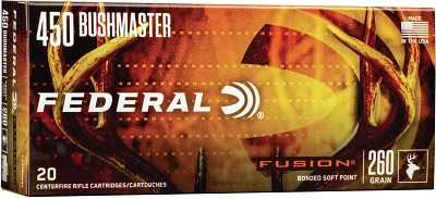 Federal Premium Fusion .450 Bushmaster 260-Grain Centerfire Rifle Ammunition                                                    