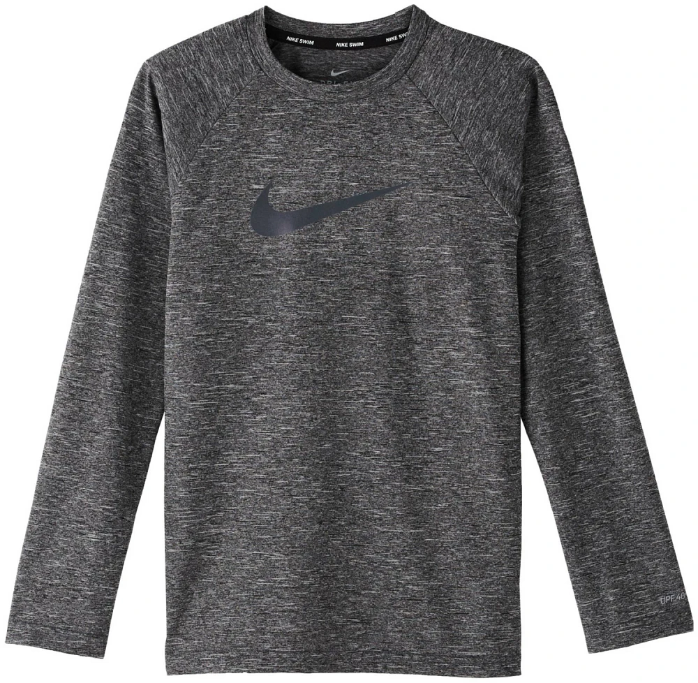 Nike Boys' Heather Long Sleeve Hydroguard Rash Guard