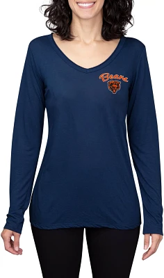 College Concept Women’s Chicago Bears Side Marathon V-neck Long Sleeve T-shirt