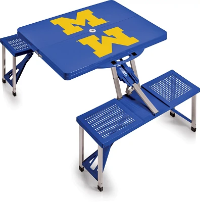 Picnic Time University of Michigan Portable Folding Table with Seats