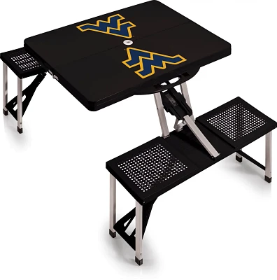 Picnic Time West Virginia University Portable Folding Table with Seats