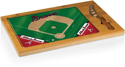 Picnic Time Atlanta Braves Icon Glass Top Cutting Board and Knife Set                                                           