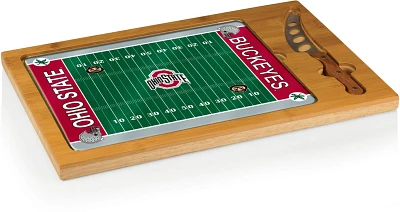 Picnic Time Ohio State University Icon Glass-Top Cutting Board and Knife Set