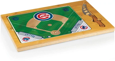 Picnic Time Chicago Cubs Icon Glass Top Cutting Board and Knife Set                                                             