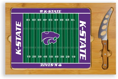 Picnic Time Kansas State University Icon Glass Top Cutting Board and Knife Set