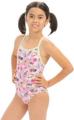 Dolfin Girls' Uglies Print 1-Piece Swimsuit