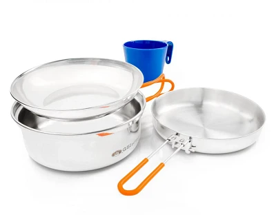 GSI Outdoors Glacier Stainless Steel 1 Person Mess Kit                                                                          