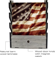 Rush Creek Americana 4-Gun Wall Rack with Storage                                                                               