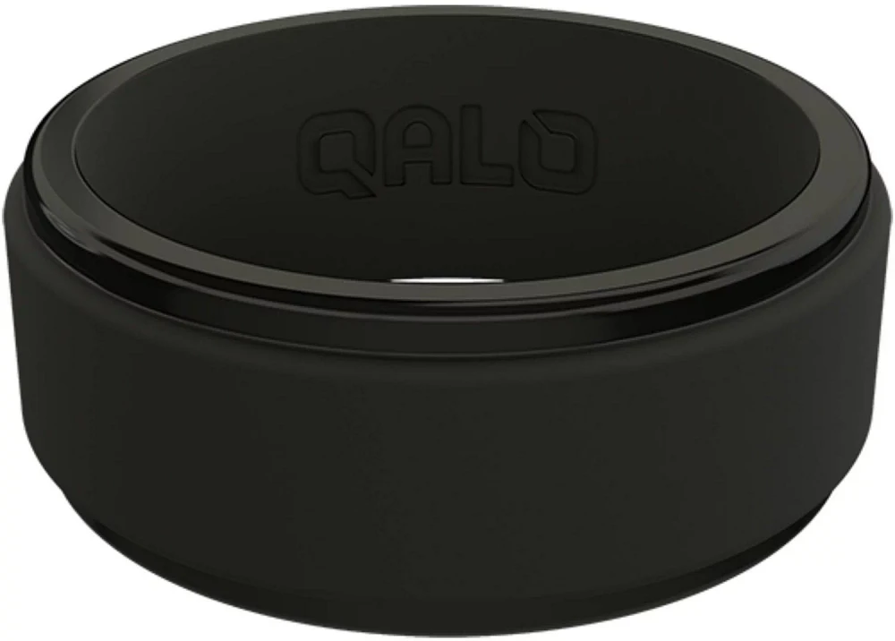 QALO Men's Polished Step Edge Silicone Ring