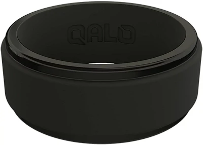 QALO Men's Polished Step Edge Silicone Ring