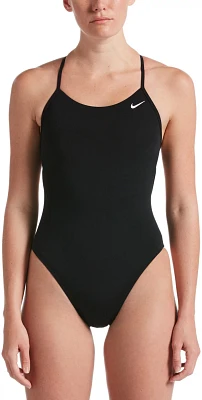 Nike Women's HydraStrong Solid Lace Up Tie Back 1-Piece Swimsuit