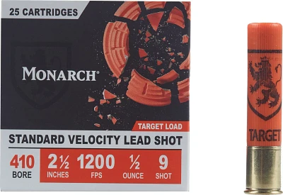 Monarch Target Load .410 Bore Shotshells - 25 Rounds                                                                            