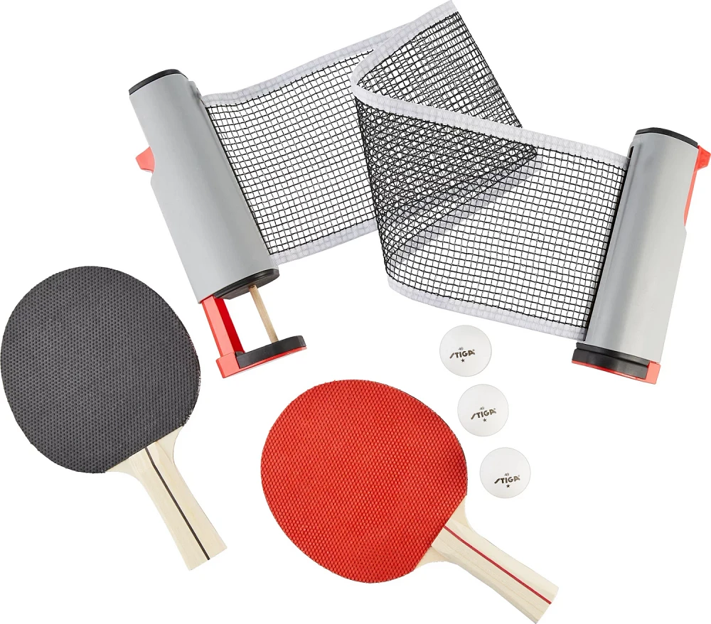 Stiga Anywhere Retractable Net Table Tennis Set                                                                                 