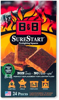 B&B SureStart Fire Lighting Squares 24-Pack                                                                                     