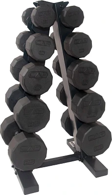 CAP 12-sided Coated Dumbbell Set with Storage Rack                                                                              