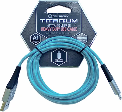 PUGS Celltronix Titanium Micro 6 ft Braided Cable                                                                               