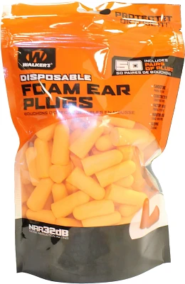 Walker's Disposable Ear Plugs 50-Pair Bag                                                                                       