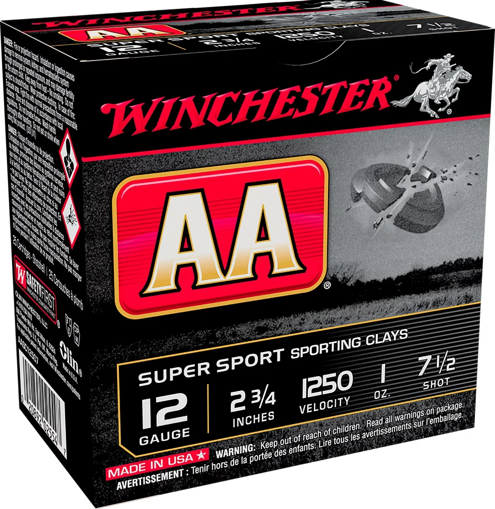 Winchester Super Sport Sporting Clays 12 Gauge Shotshells - 25 Rounds                                                           