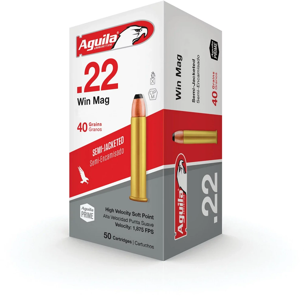 Aguila Ammunition High Velocity Semi-Jacketed .22 Win Mag 40-Grain Ammunition                                                   