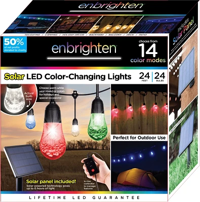 Enbrighten Color Select 24-ft USB LED String Lights with Solar Panel                                                            