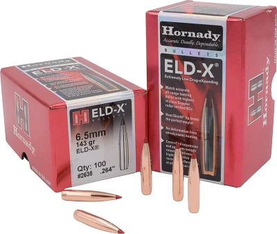 Hornady ELD-X 6.5 mm 143-Grain Reloading Bullets                                                                                