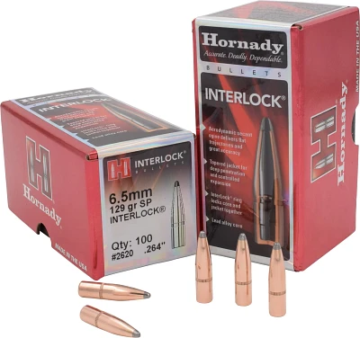 Hornady Traditional 6.5 mm 129-Grain Rifle Reloading Bullets - 100 Rounds                                                       