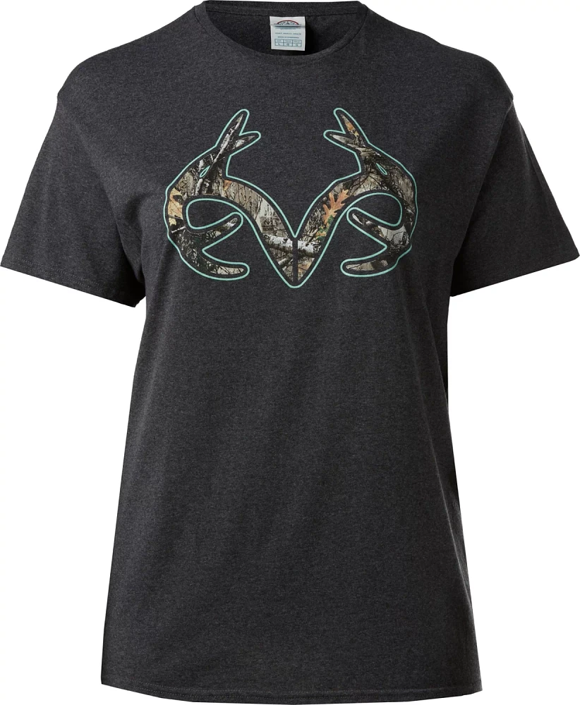 Realtree Women's Edge Camo Antler Short Sleeve T-shirt                                                                          