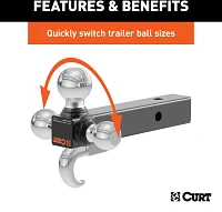 CURT Multi-Ball Mount with Hook                                                                                                 