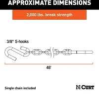 CURT 48 in Safety Chain with 2 S-Hooks