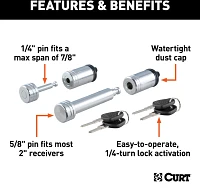 CURT .625 in Hitch and .875 in Coupler Lock Set                                                                                 