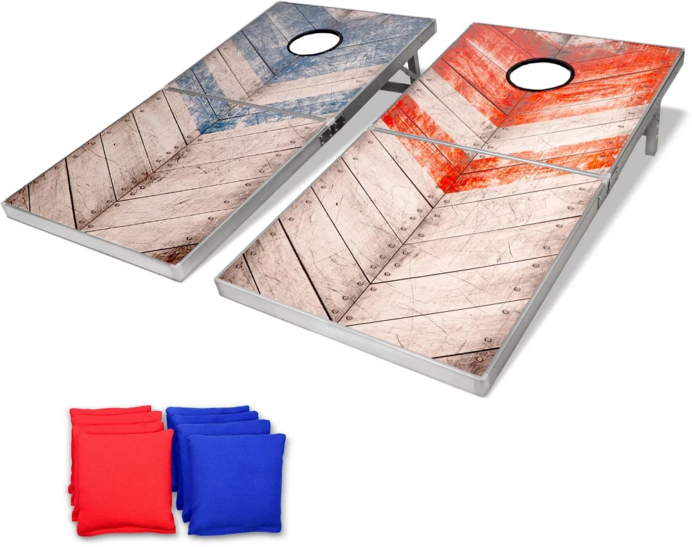 GoSports Rustic 4 x 2 ft Aluminum Cornhole Set                                                                                  