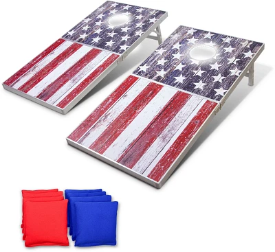 GoSports American Flag LED 4 x 2 ft Aluminum Cornhole Set                                                                       