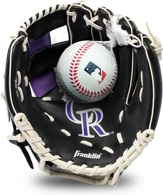 Franklin Youth MLB Colorado Rockies T-ball Glove and Ball Set                                                                   