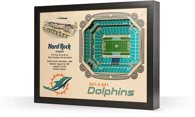 YouTheFan Miami Dolphins 25-Layer StadiumViews 3-D Wall Art                                                                     