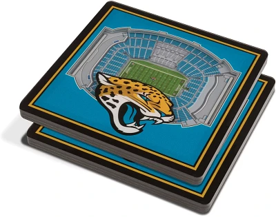 YouTheFan Jacksonville Jaguars 3-D StadiumViews 2-Piece Coaster Set                                                             