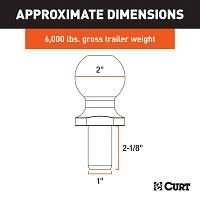 CURT Stainless Steel 2 in Trailer Ball                                                                                          