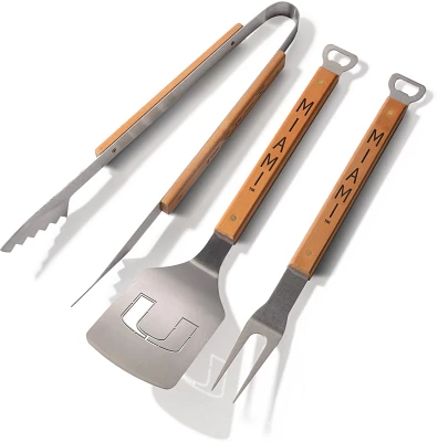 YouTheFan University of Miami Classic Series 3-Piece Barbecue Set                                                               